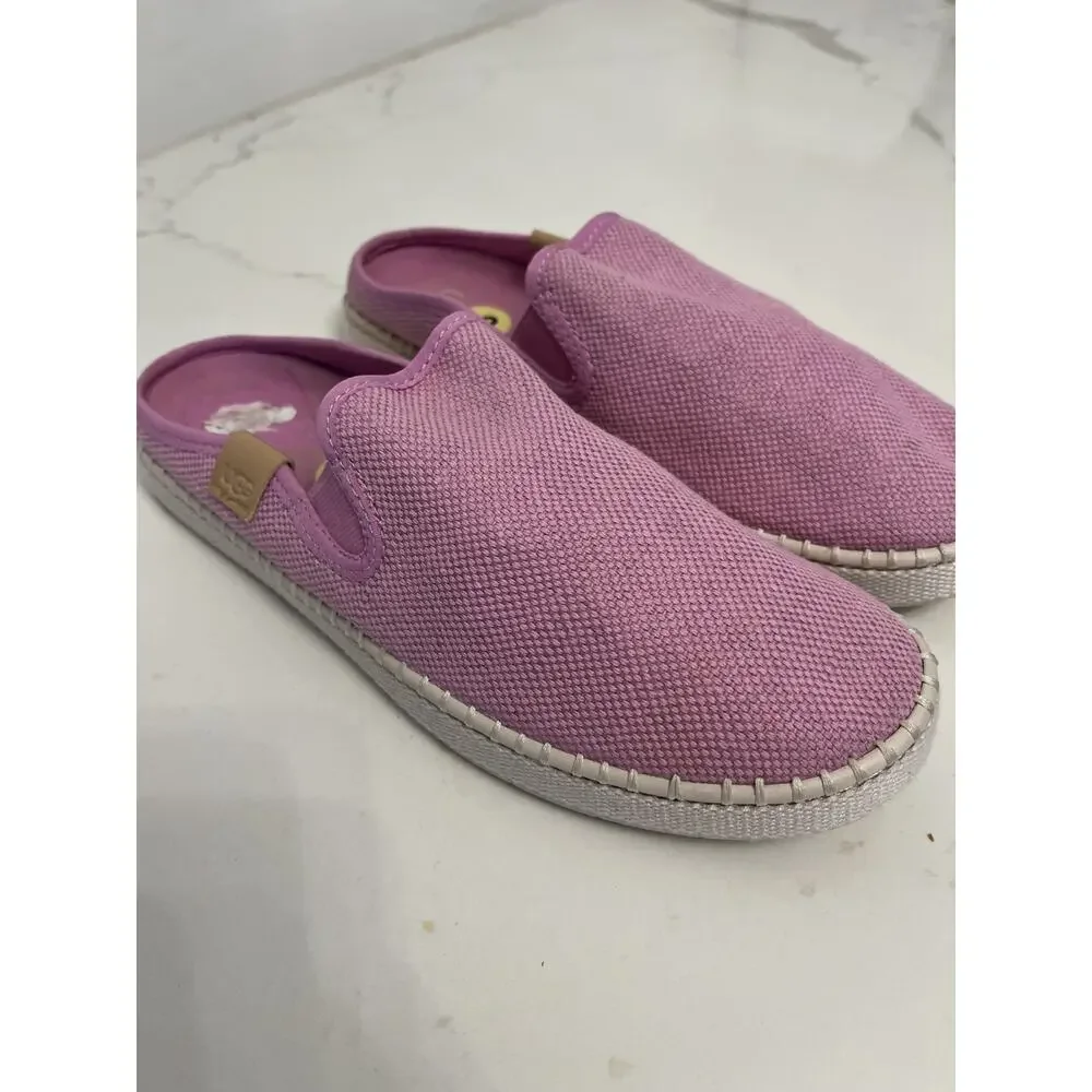 UGG Womens Espadrilles 9 Slip On Back Lavender Shoes Canvas Summer Beach Coastal - Picture 3 of 5